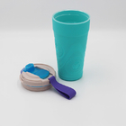 Spill Proof 460ml silicone reusable coffee cup With Silicone Handle